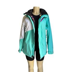 Volcom Snowboard Ski Jacket Women’s M Mint Thermonite 15K 10K Hooded Coat